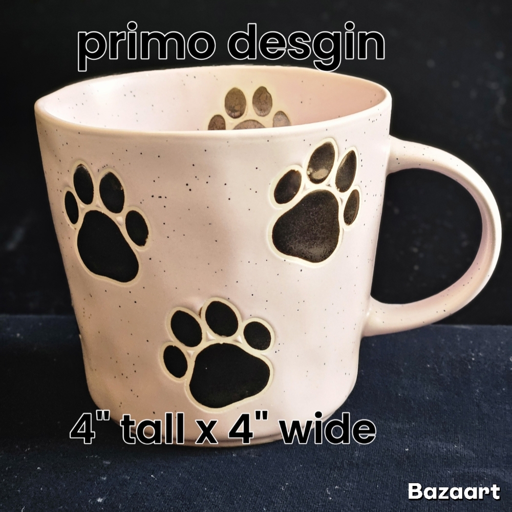 Prima Pink Paw Print Mug | Dog Paws Mug In Pink Coffee / Tea